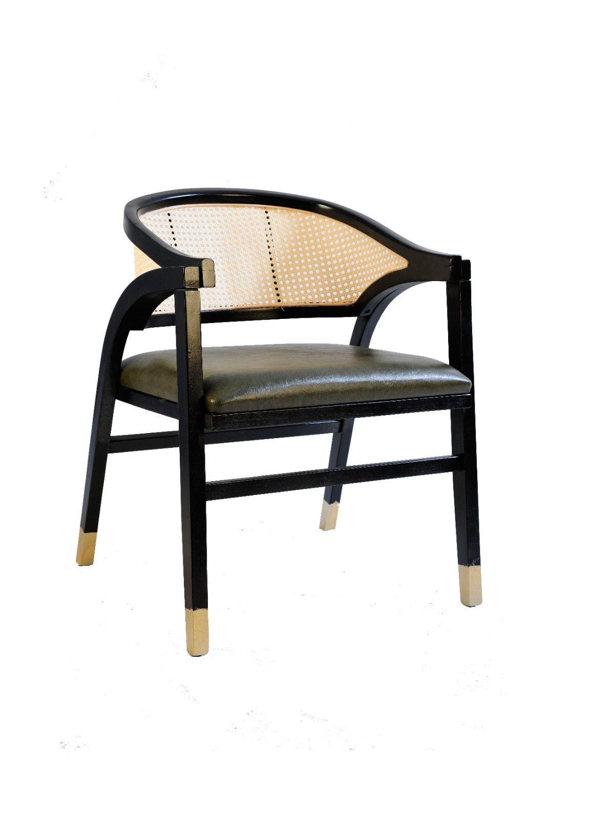 Monza Hasır Detaylı Kolçaklı Sandalye